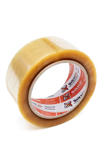 Doğal Kauçuk Ekstra Güçlü Koli Bandı 1 Adet Kolide Atma Kopma Yapmaz 45mmx100 Metre Solvix